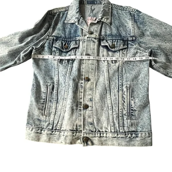 Vintage 80s custom Jean jacket from the Goldbergs TV show size large pink zipper - Picture 6 of 7